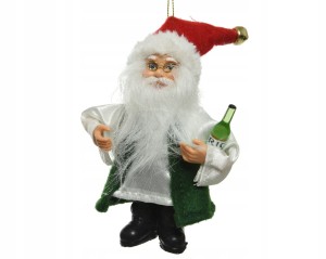 Święty Mikołaj figurka świąteczna czerwona 13 cm