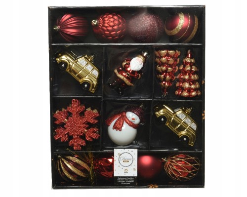 Zestaw ozdób choinkowych mix 25 szt.