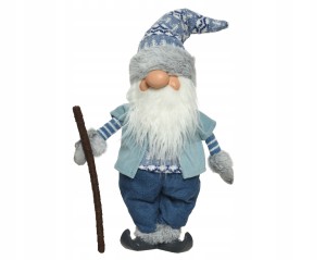 Skrzat w czapce figurka świąteczna niebieska 52 cm