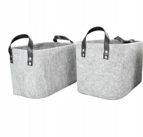 Kosz do przechowywania ozdobny szary 35,5 cm