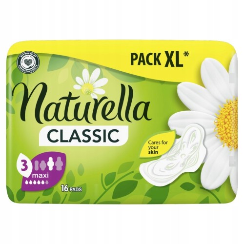 Podpaski Naturella classic ze skrzydełkami maxi 16 szt.
