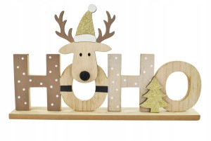 Dekoracja drewniana świąteczny napis 30 cm