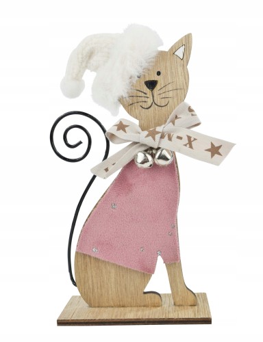 Figurka świąteczna kot dekoracja 23 cm
