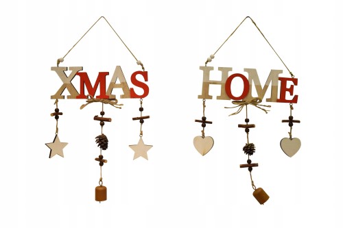 Dekoracja drewniana wisząca świąteczny napis 40 cm