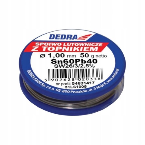 Lut z topnikiem spoiwo lutownicze 1.0 mm 50g