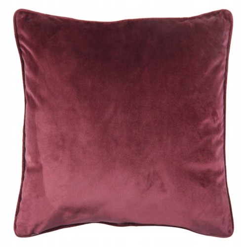 Poduszka dekoracyjna rubinowa welur 45 x 45 cm