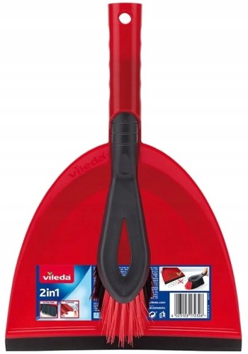 Zmiotka z szufelką do zamiatania czerwona Vileda