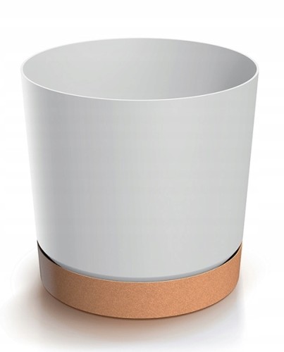 Doniczka z podstawką okrągła biała Tubo 10,8 cm