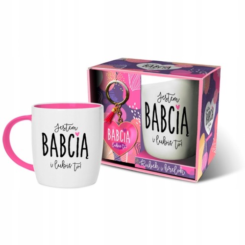 Zestaw na dzień babci kubek 350 ml + brelok  z napisem