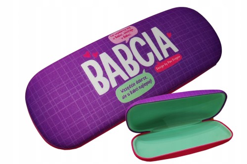 Etui na okulary fioletowe z napisami na dzień babci
