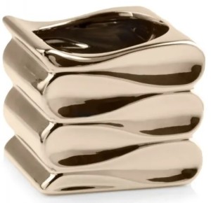 Osłonka na doniczkę ceramiczna złota glamour 15 cm