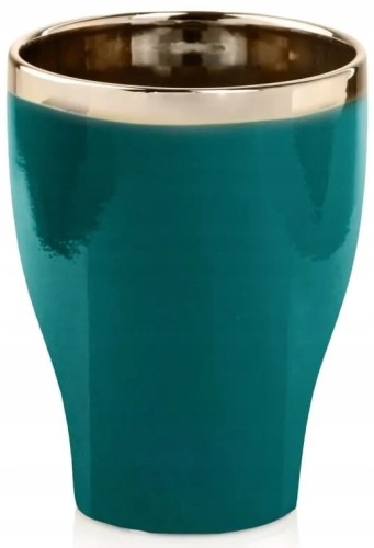 Osłonka doniczka ceramiczna turkusowa 14x18 cm