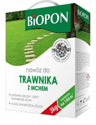 Nawóz do trawników z mchem z żelazem 3 kg