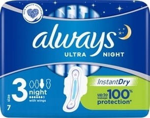 Always Ultra Night podpaski ze skrzydełkami 7 szt.