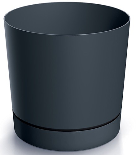 Doniczka z podstawką antracyt plastikowa 14,7 cm Tubo