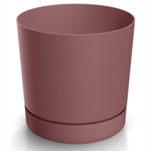 Doniczka z podstawką marsala plastikowa 13 cm Tubo