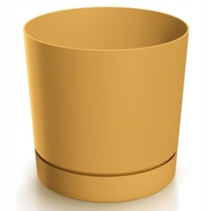 Doniczka z podstawką musztardowa 11 cm Tubo