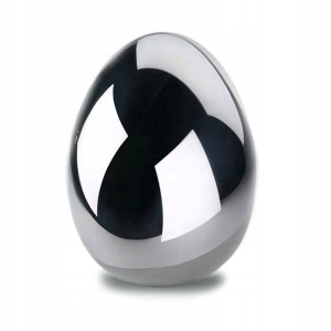 Jajko ceramiczne srebrne wielkanocne ozdobne 6 cm