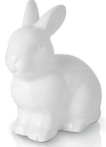 Zając ceramiczny figurka wielkanocna biała 13 cm