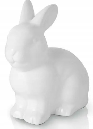 Zając ceramiczny figurka wielkanocna biała 13 cm