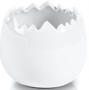 Osłonka ceramiczna wielkanocna biała skorupka 13x11 cm