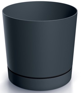 Doniczka z podstawką antracyt plastikowa 23,9 cm Tubo
