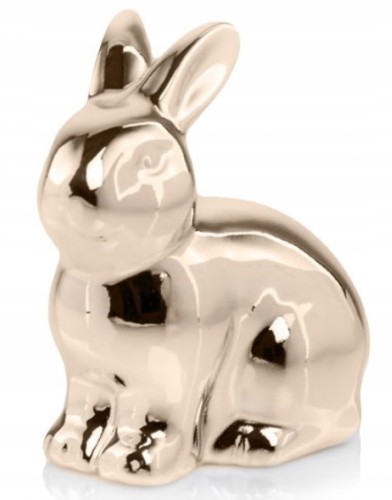 Zając wielkanocny ceramiczny złoty 9 cm