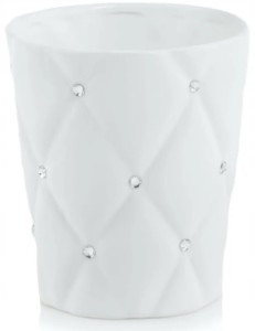 Doniczka ceramiczna glamour biała cyrkonie 14 cm