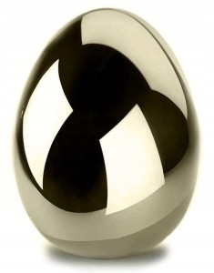 Jajko wielkanocne ceramiczne złote 8 cm