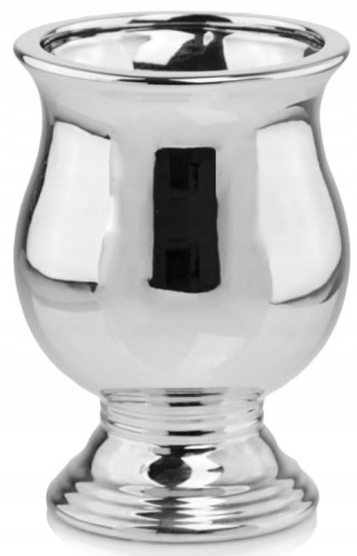 Doniczka ceramiczna urna srebrna 21 cm