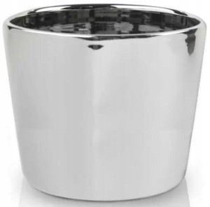Osłonka ceramiczna srebrna glamour 12 cm