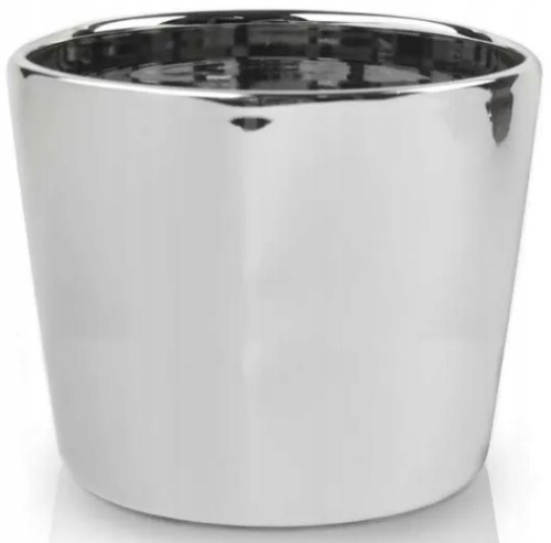 Osłonka ceramiczna srebrna glamour 12 cm