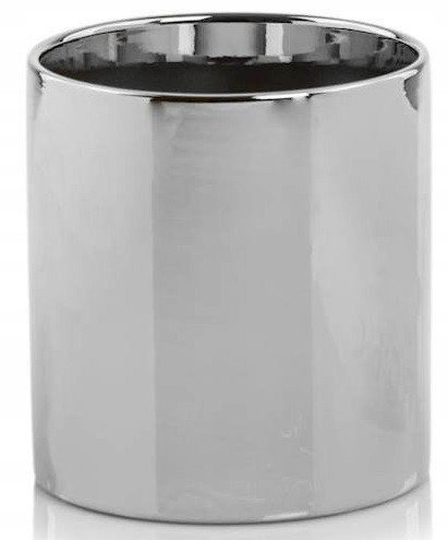 Osłonka ceramiczna srebrna walec 16 cm