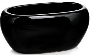 Doniczka ceramiczna owalna czarna 27 cm Piano