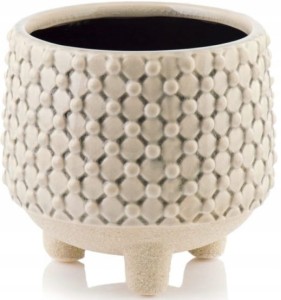 Osłonka ceramiczna na nóżkach kremowa 13 cm