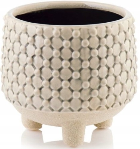 Osłonka ceramiczna na nóżkach kremowa 13 cm