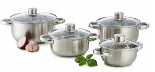 Zestaw garnków stalowych 8 elementów Belly