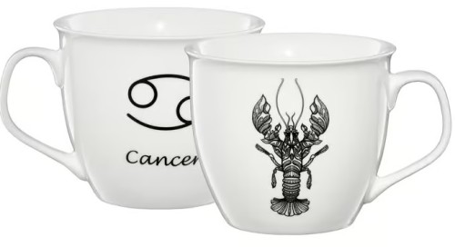 Kubek zodiak rak porcelanowy biały 550 ml