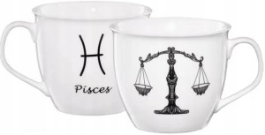 Kubek zodiak waga porcelanowy biały 550 ml