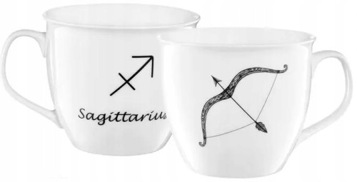 Kubek porcelanowy biały wzór strzelec 550 ml Zodiac
