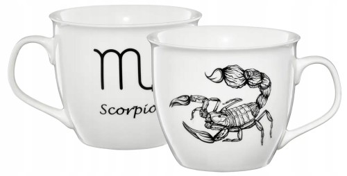 Kubek zodiak skorpion porcelanowy biały 550 ml