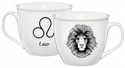 Kubek zodiak lew porcelanowy biały 550 ml
