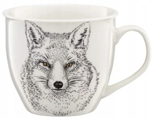Kubek porcelanowy biały lis 550 ml Wild