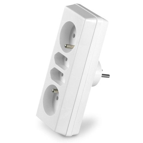 Rozgałęźnik elektryczny złodziejka poczwórny 2x2P+Z + 2xEuro