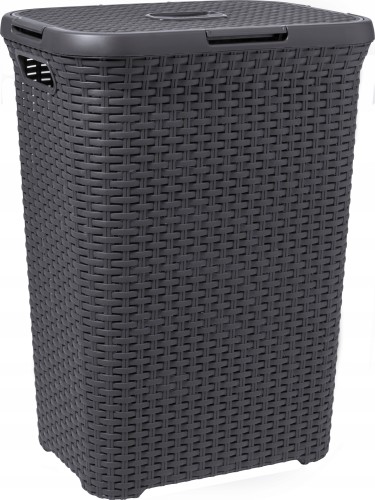 Kosz na pranie rattan antracytowy 60l