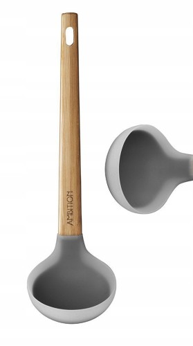 Ambition Łyżka do zupy silikonowa z drewnianą rączką 27,5 cm