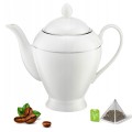 Dzbanek porcelanowy z pokrywką biały 1,1 l