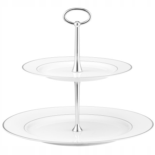 Patera na ciasto piętrowa porcelanowa glamour