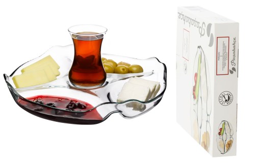 Ambition Półmisek szklany na przekąski przezroczysty 24 cm