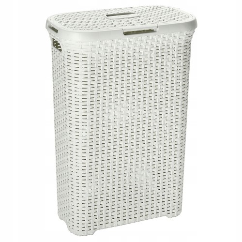 Kosz na pranie rattan kremowy 40 l